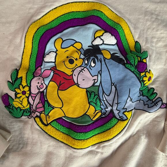 Disney Winnie the Pooh Crewneck Sweatshirt Medium Rainbow Piglet Eeyore - Picture 3 of 7